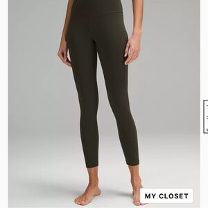lululemon athletica align 25” legging dark olive